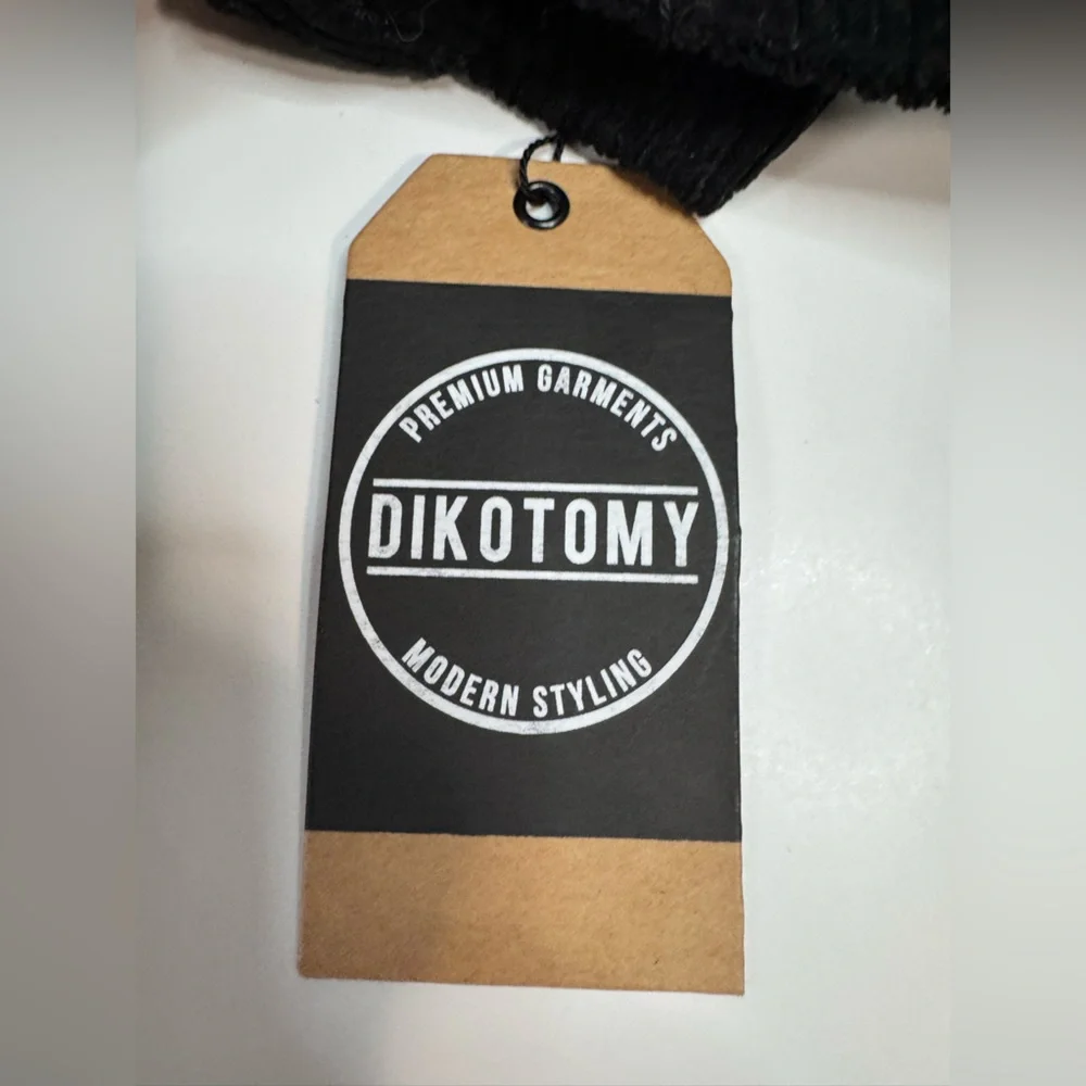 Dikotomy Black Corduroy Large Shoulder Tote Bag Oversized Everyday Carryall NWT - Picture 2 of 7